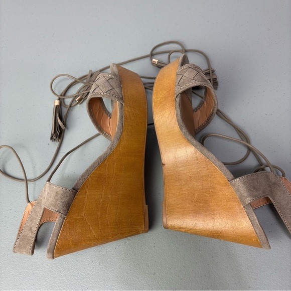 Altar'd State Wedge Gladiator Lace Up Wedge Sandals Heels Women's 9 Neutral - Picture 8 of 10